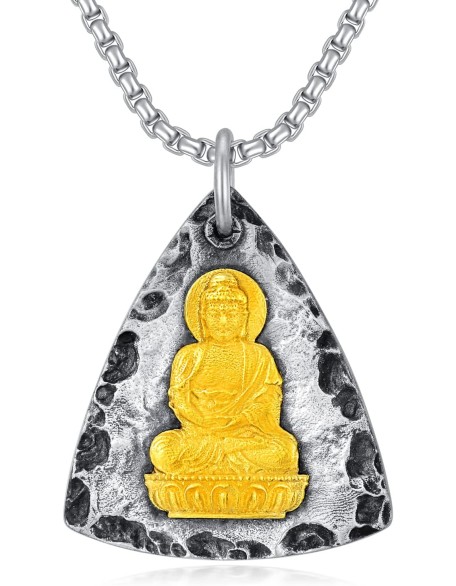 Fathers Gift Buddha Necklace for Men Women 925 Sterling Silver/14K Gold Plated Buddhist Necklace Chinese Lucky Talisman Amulet Protection Ideal Gifts for Christmas Xmas Fathers Gift Buddha Necklace for Men Women 925 Sterling Silver/14K Gold Plated Buddhist Necklace Chinese Lucky Talisman Amulet Protection Ideal Gifts for Christmas Xmas