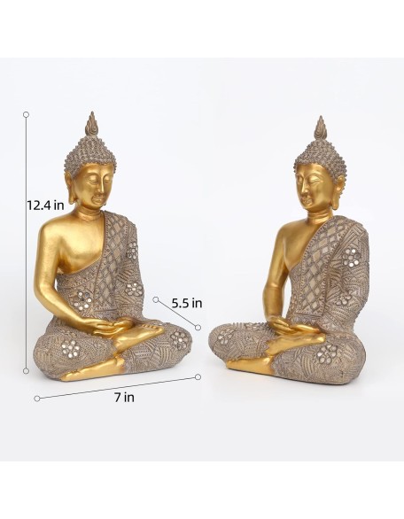 Buddha Statue for Home Decor Gold 12.4”-Buddha Statues for Zen Decor - Spiritual Décor-Buddha Decor for Living Room-Buda – Budda – Indoor Buddha Gift for Relaxation, Meditation or Shrine… Buddha Statue for Home Decor Gold 12.4”-Buddha Statues for Zen Decor - Spiritual Décor-Buddha Decor for Living Room-Buda – Budda – Indoor Buddha Gift for Relaxation, Meditation or Shrine…