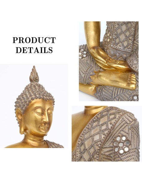 Buddha Statue for Home Decor Gold 12.4”-Buddha Statues for Zen Decor - Spiritual Décor-Buddha Decor for Living Room-Buda – Budda – Indoor Buddha Gift for Relaxation, Meditation or Shrine… Buddha Statue for Home Decor Gold 12.4”-Buddha Statues for Zen Decor - Spiritual Décor-Buddha Decor for Living Room-Buda – Budda – Indoor Buddha Gift for Relaxation, Meditation or Shrine…