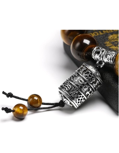 Natural A Grade Tiger Eye Stone 12MM Beads Buddhist Tibetan Buddha Strand Bracelet Vintage Charm Bracelets Men Women Handmade Natural A Grade Tiger Eye Stone 12MM Beads Buddhist Tibetan Buddha Strand Bracelet Vintage Charm Bracelets Men Women Handmade