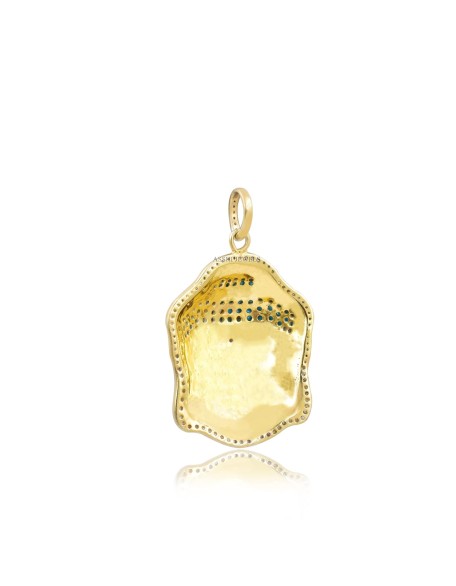 14K Yellow Gold Plated Buddha Pendant, Turquoise, Diamond, Pink Sapphire Buddha Pendant, Yellow Gold & Gray Plated Buddha Pendant 14K Yellow Gold Plated Buddha Pendant, Turquoise, Diamond, Pink Sapphire Buddha Pendant, Yellow Gold & Gray Plated Buddha Pendant