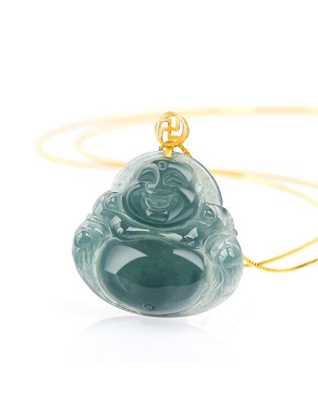 S925 Silver Natural Jadeite Buddha Pendant Women's Luxury Jade Necklace with 18 inch Chain Lucky Jewelry Gift for Her S925 Silver Natural Jadeite Buddha Pendant Women's Luxury Jade Necklace with 18 inch Chain Lucky Jewelry Gift for Her