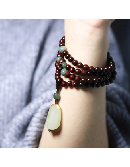 Bead Bracelet,Prayer Beads Bracelet,108 Prayer Beads Natural Sandalwood with Jade Pendant Tibetan Buddhist Bead Necklace Jewelry(Color:A) (Color : Onecolor, Size : 6mm) Bead Bracelet,Prayer Beads Bracelet,108 Prayer Beads Natural Sandalwood with Jade Pendant Tibetan Buddhist Bead Necklace Jewelry(Color:A) (Color : Onecolor, Size : 6mm)