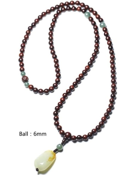 Bead Bracelet,Prayer Beads Bracelet,108 Prayer Beads Natural Sandalwood with Jade Pendant Tibetan Buddhist Bead Necklace Jewelry(Color:A) (Color : Onecolor, Size : 6mm) Bead Bracelet,Prayer Beads Bracelet,108 Prayer Beads Natural Sandalwood with Jade Pendant Tibetan Buddhist Bead Necklace Jewelry(Color:A) (Color : Onecolor, Size : 6mm)