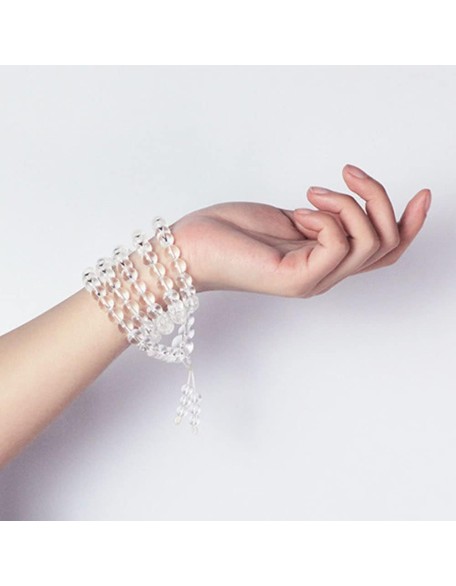Buddhist Prayer Beads Bracelet,bead bracelet,Prayer Beads,Natural Brazilian White Crystal Necklace 108 Buddha Rosary for Unisex Mala Prayer Medition Buddhist Prayer Beads Bracelet,bead bracelet,Prayer Beads,Natural Brazilian White Crystal Necklace 108 Buddha Rosary for Unisex Mala Prayer Medition