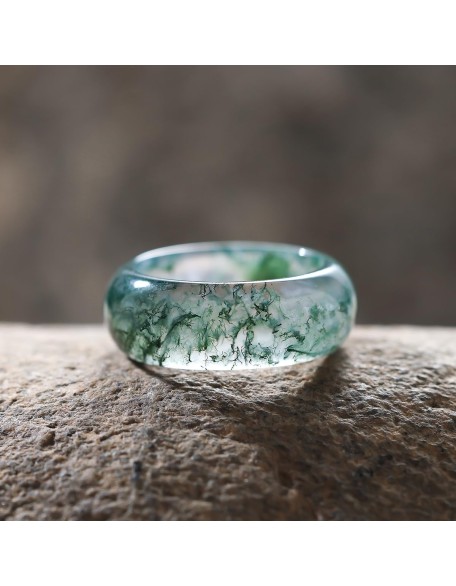 Natural Moss Agate Ring for Women & Men Natural Green Gemstone Rings Agate Jewelry Gift Natural Moss Agate Ring for Women & Men Natural Green Gemstone Rings Agate Jewelry Gift