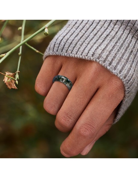 Natural Moss Agate Ring for Women & Men Natural Green Gemstone Rings Agate Jewelry Gift Natural Moss Agate Ring for Women & Men Natural Green Gemstone Rings Agate Jewelry Gift