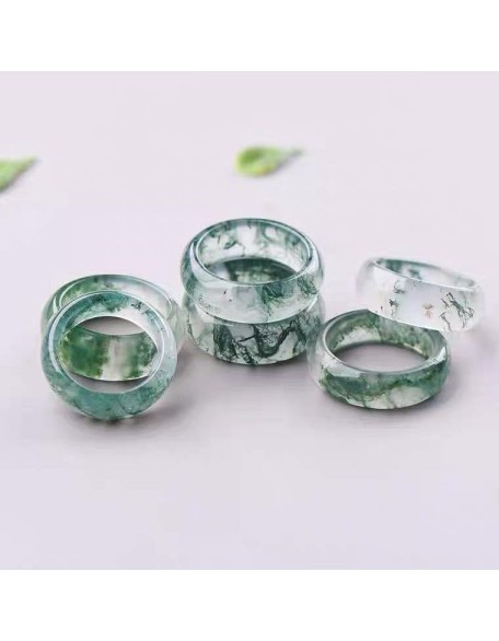 Natural Moss Agate Ring for Women & Men Natural Green Gemstone Rings Agate Jewelry Gift Natural Moss Agate Ring for Women & Men Natural Green Gemstone Rings Agate Jewelry Gift