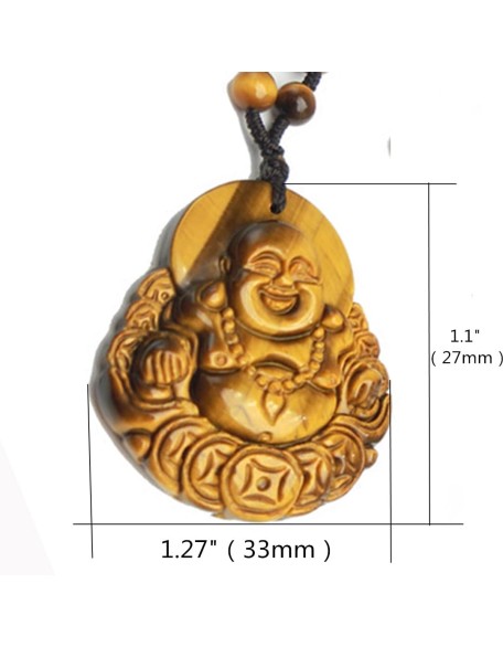 Tiger's Eye Pendant Hand Carved Energy Healing Maitreya Buddha Necklace With Bead Chain Lucky Amulet Fo Crystal Jewelry For Women Men Tiger's Eye Pendant Hand Carved Energy Healing Maitreya Buddha Necklace With Bead Chain Lucky Amulet Fo Crystal Jewelry For Women Men
