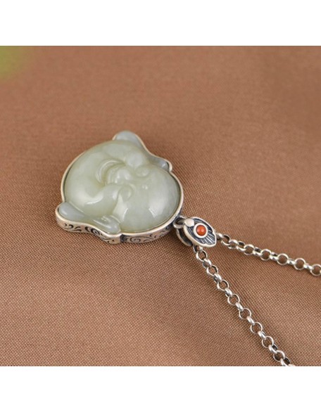 Gemstone Necklace,jade necklace,Sterling Silver Necklace for Women Feng Shui Necklace Buddha Charm Pendant Necklace Jade Amulet Wealth Necklace Vintage Style Long Necklace Meditation Talisman Stone Br Gemstone Necklace,jade necklace,Sterling Silver Necklace for Women Feng Shui Necklace Buddha Charm Pendant Necklace Jade Amulet Wealth Necklace Vintage Style Long Necklace Meditation Talisman Stone Br