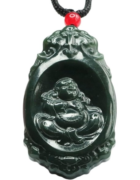 Chalcedony Necklace, Feng Shui Necklace Natural Hetian Jade Necklace Buddha Charm Pendant Necklace Talisman Stone Good Luck Necklace Dark Green Jade Necklace for Women Men Vintage Meditation Necklace Chalcedony Necklace, Feng Shui Necklace Natural Hetian Jade Necklace Buddha Charm Pendant Necklace Talisman Stone Good Luck Necklace Dark Green Jade Necklace for Women Men Vintage Meditation Necklace