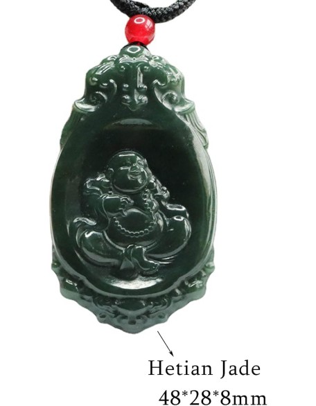 Chalcedony Necklace, Feng Shui Necklace Natural Hetian Jade Necklace Buddha Charm Pendant Necklace Talisman Stone Good Luck Necklace Dark Green Jade Necklace for Women Men Vintage Meditation Necklace Chalcedony Necklace, Feng Shui Necklace Natural Hetian Jade Necklace Buddha Charm Pendant Necklace Talisman Stone Good Luck Necklace Dark Green Jade Necklace for Women Men Vintage Meditation Necklace