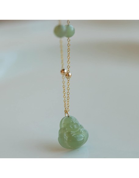 Pendant Necklace, Feng Shui Necklace Hetian Nephrite Jade Necklace Laughing Buddha Charm Pendant Necklace Natural Stone Dainty Choker Necklace Good Luck Amulet Vacation Jewelry for Women Girls,Green Pendant Necklace, Feng Shui Necklace Hetian Nephrite Jade Necklace Laughing Buddha Charm Pendant Necklace Natural Stone Dainty Choker Necklace Good Luck Amulet Vacation Jewelry for Women Girls,Green