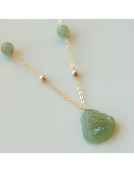 Pendant Necklace, Feng Shui Necklace Hetian Nephrite Jade Necklace Laughing Buddha Charm Pendant Necklace Natural Stone Dainty Choker Necklace Good Luck Amulet Vacation Jewelry for Women Girls,Green Pendant Necklace, Feng Shui Necklace Hetian Nephrite Jade Necklace Laughing Buddha Charm Pendant Necklace Natural Stone Dainty Choker Necklace Good Luck Amulet Vacation Jewelry for Women Girls,Green