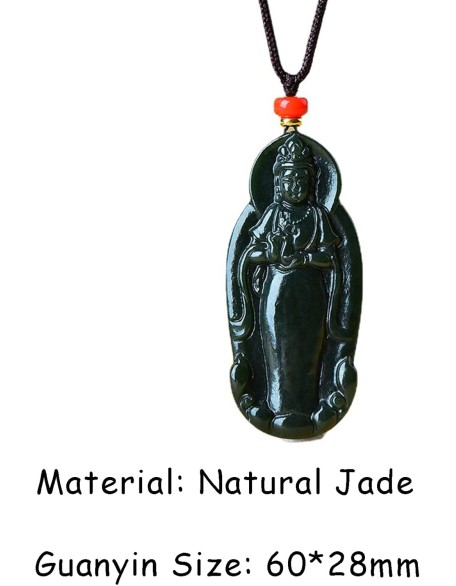 Pendant Necklace, Feng Shui Jade Necklace Guanyin Charm Pendant Necklace Natural Jade Necklace Buddha Amulet Jewelry for Men Women Talisman Stone Jade Green Long Necklace Attract Wealth Good Fortune Pendant Necklace, Feng Shui Jade Necklace Guanyin Charm Pendant Necklace Natural Jade Necklace Buddha Amulet Jewelry for Men Women Talisman Stone Jade Green Long Necklace Attract Wealth Good Fortune