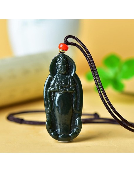 Pendant Necklace, Feng Shui Jade Necklace Guanyin Charm Pendant Necklace Natural Jade Necklace Buddha Amulet Jewelry for Men Women Talisman Stone Jade Green Long Necklace Attract Wealth Good Fortune Pendant Necklace, Feng Shui Jade Necklace Guanyin Charm Pendant Necklace Natural Jade Necklace Buddha Amulet Jewelry for Men Women Talisman Stone Jade Green Long Necklace Attract Wealth Good Fortune