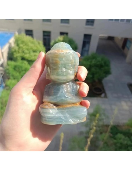Crystal Statue Natural Crystal Carved Blue Agate Buddha Carved Sculpture Home Decor Gift Crystal Statue Natural Crystal Carved Blue Agate Buddha Carved Sculpture Home Decor Gift