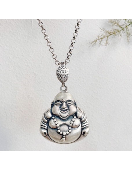 Necklace,Necklace Laughing Buddha Pendant Necklace Silver Buddha Necklace for Women Men Long Chain Necklace Feng Shui Wealth Necklace Amulet for Money Good,Large Necklace,Necklace Laughing Buddha Pendant Necklace Silver Buddha Necklace for Women Men Long Chain Necklace Feng Shui Wealth Necklace Amulet for Money Good,Large