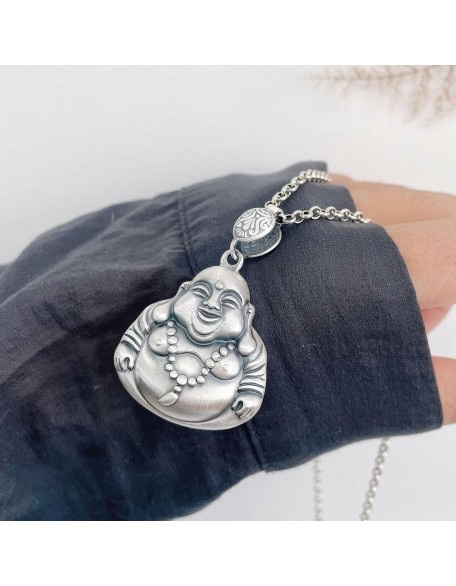 Necklace,Necklace Laughing Buddha Pendant Necklace Silver Buddha Necklace for Women Men Long Chain Necklace Feng Shui Wealth Necklace Amulet for Money Good,Large Necklace,Necklace Laughing Buddha Pendant Necklace Silver Buddha Necklace for Women Men Long Chain Necklace Feng Shui Wealth Necklace Amulet for Money Good,Large