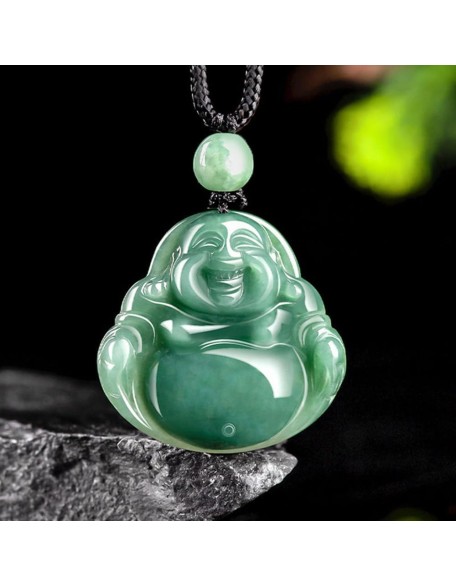 Natural A-goods Jadeite Oil Green Buddha Pendant Necklace (with lanyard) for Women Yoga Genuine Jade Natural A-goods Jadeite Oil Green Buddha Pendant Necklace (with lanyard) for Women Yoga Genuine Jade