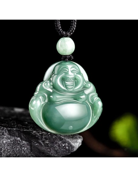Natural A-goods Jadeite Oil Green Buddha Pendant Necklace (with lanyard) for Women Yoga Genuine Jade Natural A-goods Jadeite Oil Green Buddha Pendant Necklace (with lanyard) for Women Yoga Genuine Jade