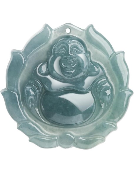 Natural A-Goods Jadeite Blue Water Big Belly Maitreya Buddha Pendant Necklace (Send Lanyard) for Women Yoga Genuine Jade Natural A-Goods Jadeite Blue Water Big Belly Maitreya Buddha Pendant Necklace (Send Lanyard) for Women Yoga Genuine Jade