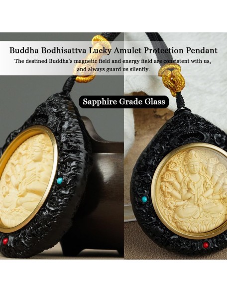 Meditation Buddha Necklace for Men Women, Ebony Wood Tibetan Buddhist Bodhisattva Amulet Pendant, Handmade Wood Carving Necklace, Spiritual Gift, Gifts for Buddhist Meditation Buddha Necklace for Men Women, Ebony Wood Tibetan Buddhist Bodhisattva Amulet Pendant, Handmade Wood Carving Necklace, Spiritual Gift, Gifts for Buddhist