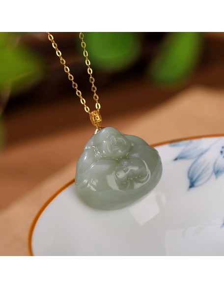 Feng Shui Pendant,Feng Shui Green Hetian Jade Laughing Buddha Wealth Pendant Necklace Chakra Crystal Amulet Lucky Wealth Ward Off Evil Spirits Sweater Chain Attract Wealth Men Women Pendant necklace Feng Shui Pendant,Feng Shui Green Hetian Jade Laughing Buddha Wealth Pendant Necklace Chakra Crystal Amulet Lucky Wealth Ward Off Evil Spirits Sweater Chain Attract Wealth Men Women Pendant necklace