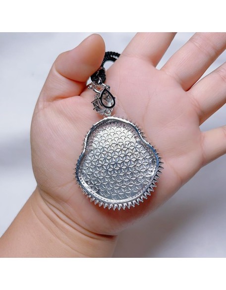 Natural White Chalcedony Maitreya Buddha Pendant Necklace with Lanyard for Women Yoga Genuine Natural White Chalcedony Maitreya Buddha Pendant Necklace with Lanyard for Women Yoga Genuine