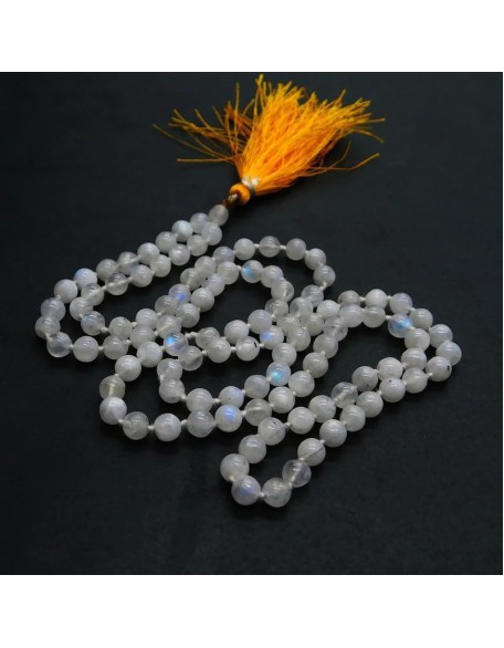 White Rainbow 108 Mala Necklace|108 Prayer Beaded Mala Necklace| Hand knotted Mala | Japa Mala| 6mm Round Beads| Meditation Tassel White Rainbow 108 Mala Necklace|108 Prayer Beaded Mala Necklace| Hand knotted Mala | Japa Mala| 6mm Round Beads| Meditation Tassel