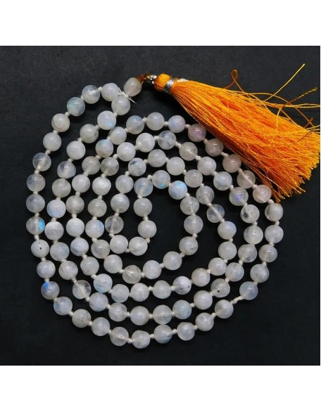 White Rainbow 108 Mala Necklace|108 Prayer Beaded Mala Necklace| Hand knotted Mala | Japa Mala| 6mm Round Beads| Meditation Tassel White Rainbow 108 Mala Necklace|108 Prayer Beaded Mala Necklace| Hand knotted Mala | Japa Mala| 6mm Round Beads| Meditation Tassel