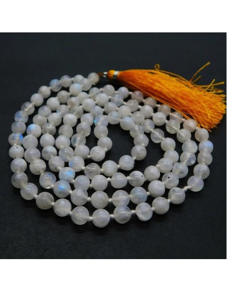 White Rainbow 108 Mala Necklace|108 Prayer Beaded Mala Necklace| Hand knotted Mala | Japa Mala| 6mm Round Beads| Meditation Tassel White Rainbow 108 Mala Necklace|108 Prayer Beaded Mala Necklace| Hand knotted Mala | Japa Mala| 6mm Round Beads| Meditation Tassel