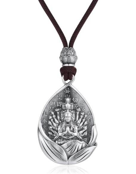 Amulet Buddha Necklace 999 Sterling Silver Bodhisattva Lucky Pendant Peaceful Health Jewellery For Holidays Home Blessings Gifts Bring Luck Amulet Buddha Necklace 999 Sterling Silver Bodhisattva Lucky Pendant Peaceful Health Jewellery For Holidays Home Blessings Gifts Bring Luck