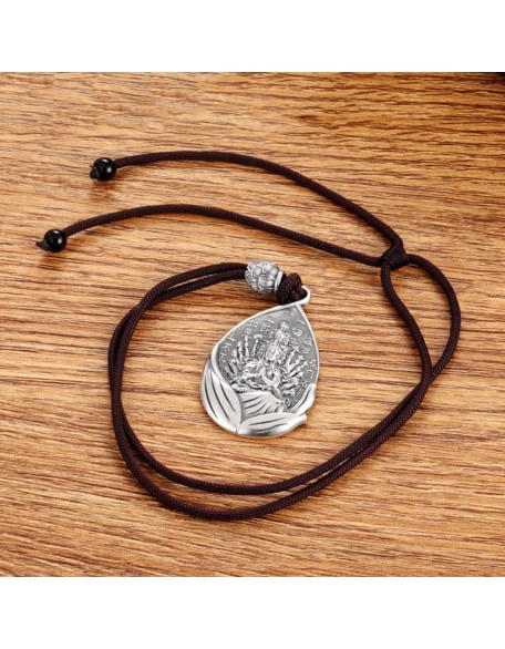 Amulet Buddha Necklace 999 Sterling Silver Bodhisattva Lucky Pendant Peaceful Health Jewellery For Holidays Home Blessings Gifts Bring Luck Amulet Buddha Necklace 999 Sterling Silver Bodhisattva Lucky Pendant Peaceful Health Jewellery For Holidays Home Blessings Gifts Bring Luck