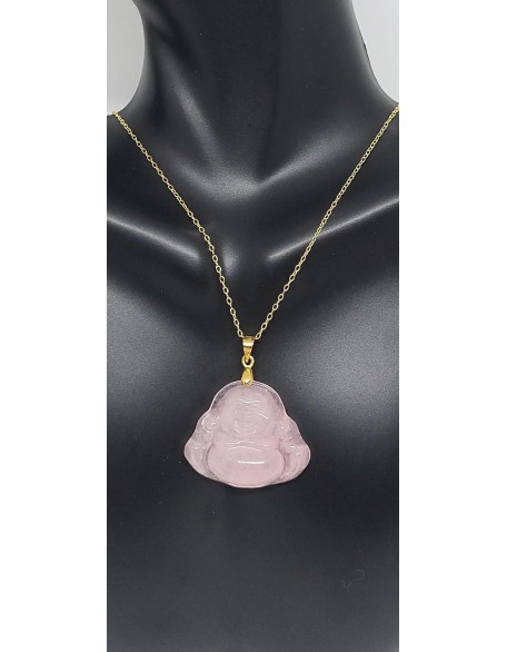 PINK Jade Buddha Yellow Gold-Plated Pendant/Necklace 16" - 2" Extended Chain. Pink Jade BUDDHA Pendant in 925 Silver over Gold Plated chain. Jade Pink Buddha LOVER. PINK Jade Buddha Yellow Gold-Plated Pendant/Necklace 16" - 2" Extended Chain. Pink Jade BUDDHA Pendant in 925 Silver over Gold Plated chain. Jade Pink Buddha LOVER.