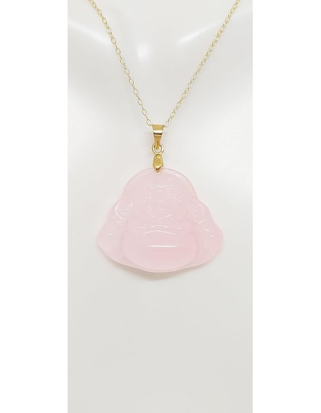 PINK Jade Buddha Yellow Gold-Plated Pendant/Necklace 16" - 2" Extended Chain. Pink Jade BUDDHA Pendant in 925 Silver over Gold Plated chain. Jade Pink Buddha LOVER. PINK Jade Buddha Yellow Gold-Plated Pendant/Necklace 16" - 2" Extended Chain. Pink Jade BUDDHA Pendant in 925 Silver over Gold Plated chain. Jade Pink Buddha LOVER.