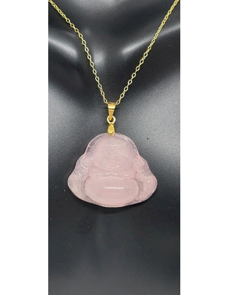 PINK Jade Buddha Yellow Gold-Plated Pendant/Necklace 16" - 2" Extended Chain. Pink Jade BUDDHA Pendant in 925 Silver over Gold Plated chain. Jade Pink Buddha LOVER. PINK Jade Buddha Yellow Gold-Plated Pendant/Necklace 16" - 2" Extended Chain. Pink Jade BUDDHA Pendant in 925 Silver over Gold Plated chain. Jade Pink Buddha LOVER.