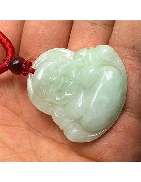 Jade Necklaces for Women Men, Natural Jade Buddha Pendant Laughing Buddha Burmese Jade Pendant Jade Necklaces for Women Men, Natural Jade Buddha Pendant Laughing Buddha Burmese Jade Pendant