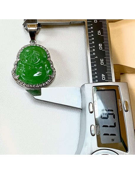 Jade Necklace for Men And Women Ice Laughing Buddha Green Jade Pendant Necklace Rope Chain Authentic Certified Grade A Jadeite Jade Necklace for Men And Women Ice Laughing Buddha Green Jade Pendant Necklace Rope Chain Authentic Certified Grade A Jadeite