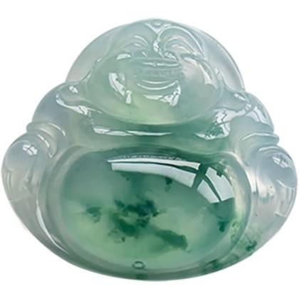 Jade Pendants for Men and Women, Burmese Jade Ice Buddha oil Green Floating Green Jade Buddha Pendant Laughing Necklace