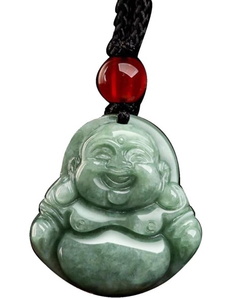 Jade Pendants for Women and Men, Laughing Buddha Pendant Necklace Green Jade Gemstone Lucky Amulet Jewelry Jade Pendants for Women and Men, Laughing Buddha Pendant Necklace Green Jade Gemstone Lucky Amulet Jewelry