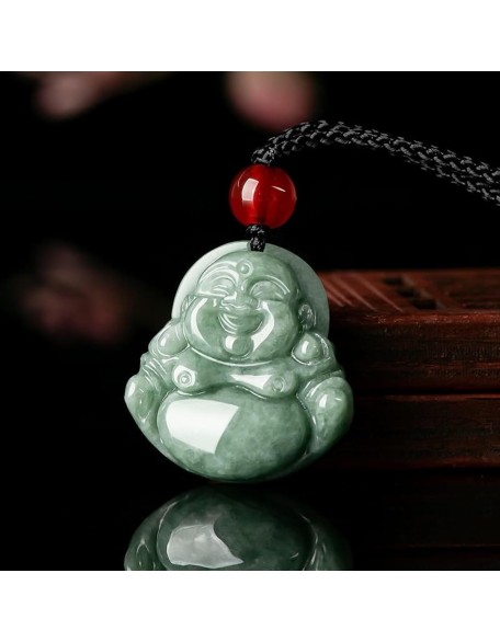 Jade Pendants for Women and Men, Laughing Buddha Pendant Necklace Green Jade Gemstone Lucky Amulet Jewelry Jade Pendants for Women and Men, Laughing Buddha Pendant Necklace Green Jade Gemstone Lucky Amulet Jewelry