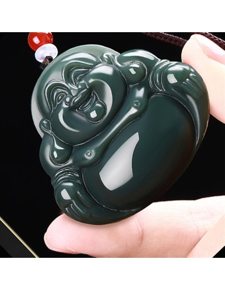 Jade Necklaces for Women Men, Jade Pendant Big Belly Maitreya Laughing Buddha Pendant Jade Necklaces for Women Men, Jade Pendant Big Belly Maitreya Laughing Buddha Pendant