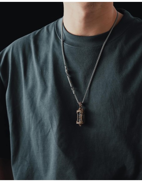 Rotatable Buddha Pendant Necklace Amulet Jewelry for Women Men,Brass & Silver & Copper Rotatable Buddha Pendant Necklace Amulet Jewelry for Women Men,Brass & Silver & Copper