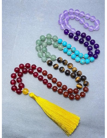 7 Chakra Mala Beads Necklace 108 Mala Prayer 10mm Knotted Energy Protection Balance Necklace Healing Meditation Tassel Japa Mala 7 Chakra Mala Beads Necklace 108 Mala Prayer 10mm Knotted Energy Protection Balance Necklace Healing Meditation Tassel Japa Mala