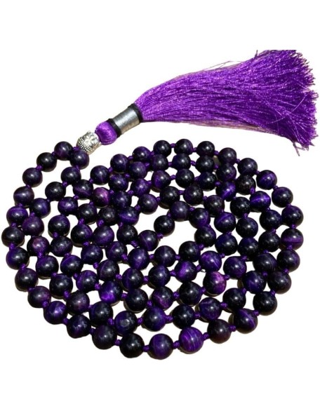 Purple Tiger Eye 108 Mala Necklace| Mala|108 Prayer 10mm Beaded Mala Necklace| Hand knotted Mala Bracelet | Japa Mala| Round Beads| Meditation Tassel Purple Tiger Eye 108 Mala Necklace| Mala|108 Prayer 10mm Beaded Mala Necklace| Hand knotted Mala Bracelet | Japa Mala| Round Beads| Meditation Tassel