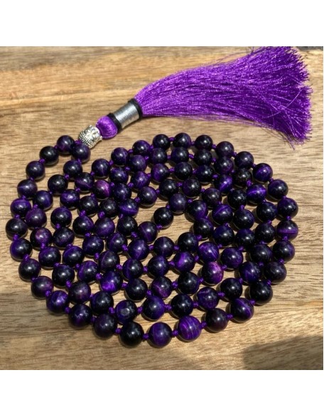 Purple Tiger Eye 108 Mala Necklace| Mala|108 Prayer 10mm Beaded Mala Necklace| Hand knotted Mala Bracelet | Japa Mala| Round Beads| Meditation Tassel Purple Tiger Eye 108 Mala Necklace| Mala|108 Prayer 10mm Beaded Mala Necklace| Hand knotted Mala Bracelet | Japa Mala| Round Beads| Meditation Tassel