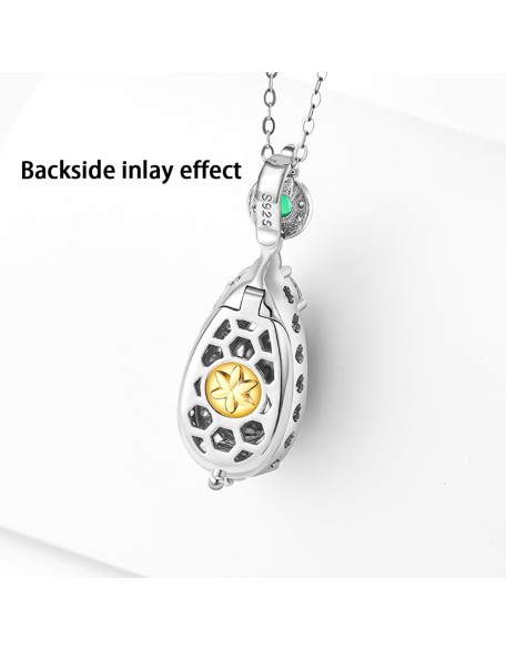 S925 Silver With Zirconia Inlaid Natural Jadeite Icy Emerald Green "Water Drop" Shape Women's Pendant Necklace S925 Silver With Zirconia Inlaid Natural Jadeite Icy Emerald Green "Water Drop" Shape Women's Pendant Necklace