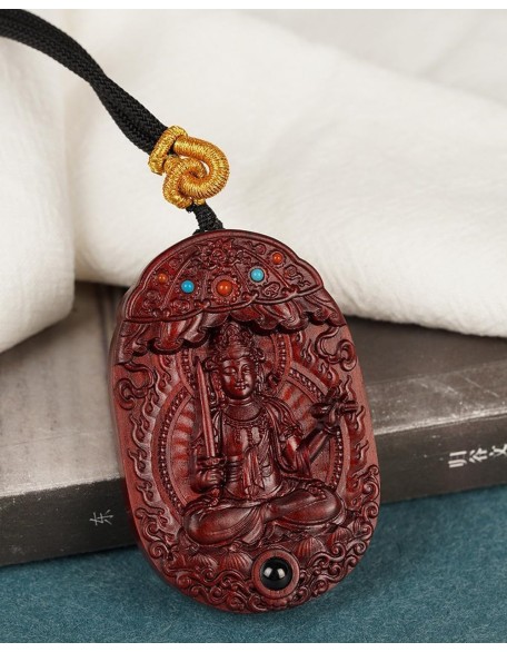 Rosewood Buddha Statue Pendant Necklace, Tibetan Buddhist Jewelry, Feng Shui Wealth Protection Lucky Amulet, Ward Off Evil Talisman, Handmade Wood Carving Religion Gift Rosewood Buddha Statue Pendant Necklace, Tibetan Buddhist Jewelry, Feng Shui Wealth Protection Lucky Amulet, Ward Off Evil Talisman, Handmade Wood Carving Religion Gift