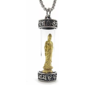 1 Pc of Mens 18k Gold Plated Thai Tibetan Buddha Pendant Necklace Stainless Steel 1 Pc of Mens 18k Gold Plated Thai Tibetan Buddha Pendant Necklace Stainless Steel